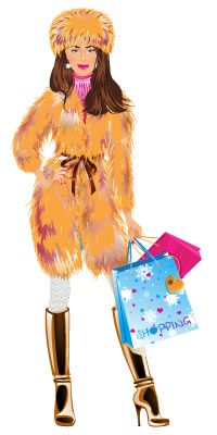 Fabulous fur styles! Woman in fur coat and fur hat