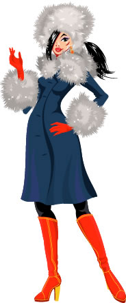 girl on fur-trimmed coat and fur hat